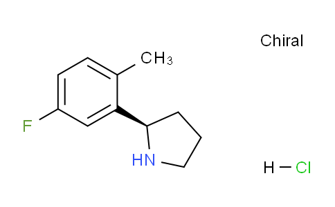 CAS No. 1381929-21-0, (R)-2-(5-Fluoro-2-methylphenyl)pyrrolidine hydrochloride