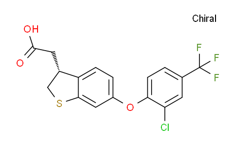CAS No. 1022979-28-7, (R)-2-(6-(2-Chloro-4-(trifluoromethyl)phenoxy)-2,3-dihydrobenzo[b]thiophen-3-yl)acetic acid