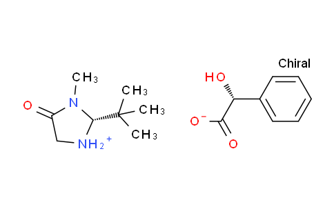 CAS No. 119838-37-8, (R)-2-(tert-Butyl)-3-methyl-4-oxoimidazolidin-1-ium (R)-2-hydroxy-2-phenylacetate