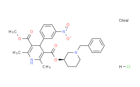CAS No. 129262-07-3, (R)-3-((R)-1-Benzylpiperidin-3-yl) 5-methyl 2,6-dimethyl-4-(3-nitrophenyl)-1,4-dihydropyridine-3,5-dicarboxylate hydrochloride
