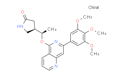 CAS No. 1319738-39-0, (R)-4-((R)-1-((7-(3,4,5-Trimethoxyphenyl)-1,6-naphthyridin-5-yl)oxy)ethyl)pyrrolidin-2-one