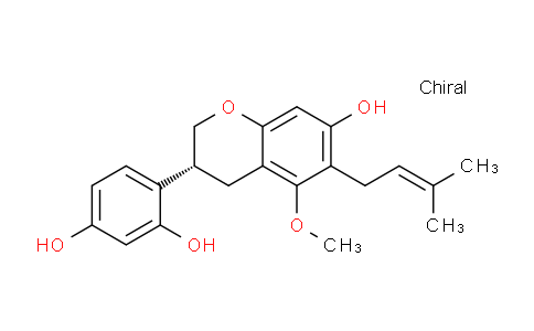 CAS No. 142474-53-1, (R)-4-(7-Hydroxy-5-methoxy-6-(3-methylbut-2-en-1-yl)chroman-3-yl)benzene-1,3-diol