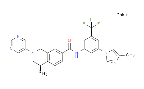 CAS No. 1934246-19-1, (R)-4-Methyl-N-(3-(4-methyl-1H-imidazol-1-yl)-5-(trifluoromethyl)phenyl)-2-(pyrimidin-5-yl)-1,2,3,4-tetrahydroisoquinoline-7-carboxamide
