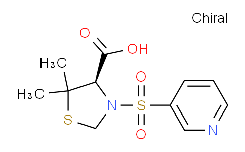 CAS No. 737799-50-7, (R)-5,5-Dimethyl-3-(pyridin-3-ylsulfonyl)thiazolidine-4-carboxylic acid