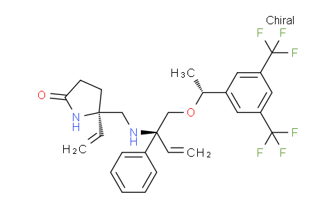 CAS No. 1178515-20-2, (R)-5-((((S)-1-((R)-1-(3,5-Bis(trifluoromethyl)phenyl)ethoxy)-2-phenylbut-3-en-2-yl)amino)methyl)-5-vinylpyrrolidin-2-one
