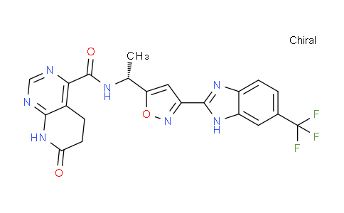 CAS No. 893444-07-0, (R)-7-Oxo-N-(1-(3-(6-(trifluoromethyl)-1H-benzo[d]imidazol-2-yl)isoxazol-5-yl)ethyl)-5,6,7,8-tetrahydropyrido[2,3-d]pyrimidine-4-carboxamide