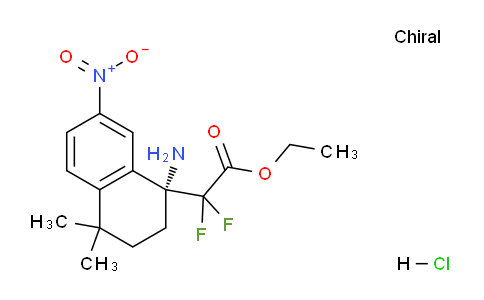 CAS No. 1427514-97-3, (R)-Ethyl 2-(1-amino-4,4-dimethyl-7-nitro-1,2,3,4-tetrahydronaphthalen-1-yl)-2,2-difluoroacetate hydrochloride