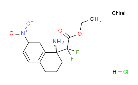 CAS No. 1427514-88-2, (R)-Ethyl 2-(1-amino-7-nitro-1,2,3,4-tetrahydronaphthalen-1-yl)-2,2-difluoroacetate hydrochloride