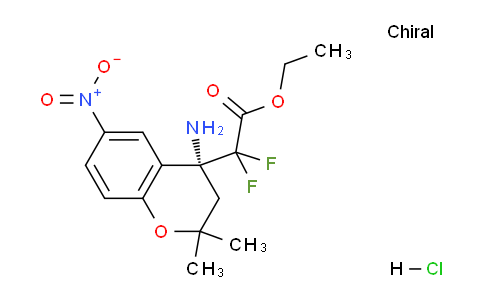 CAS No. 1427515-00-1, (R)-Ethyl 2-(4-amino-2,2-dimethyl-6-nitrochroman-4-yl)-2,2-difluoroacetate hydrochloride