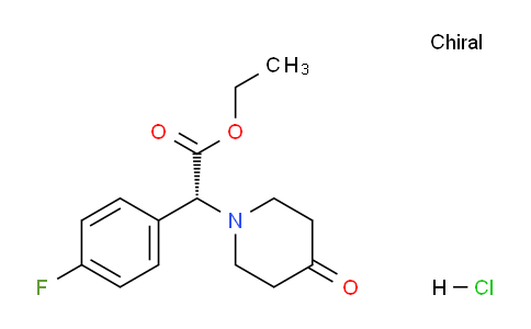 CAS No. 1391526-42-3, (R)-Ethyl 2-(4-fluorophenyl)-2-(4-oxopiperidin-1-yl)acetate hydrochloride