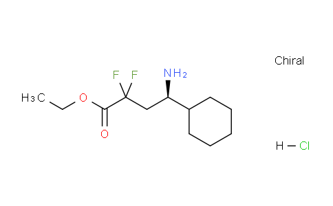 CAS No. 1363408-24-5, (R)-Ethyl 4-amino-4-cyclohexyl-2,2-difluorobutanoate hydrochloride