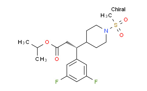 CAS No. 718610-73-2, (R)-Isopropyl 3-(3,5-difluorophenyl)-3-(1-(methylsulfonyl)piperidin-4-yl)propanoate