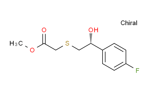 CAS No. 1369489-38-2, (R)-Methyl 2-((2-(4-fluorophenyl)-2-hydroxyethyl)thio)acetate