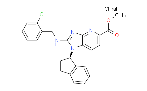 CAS No. 1426654-48-9, (R)-Methyl 2-((2-chlorobenzyl)amino)-1-(2,3-dihydro-1H-inden-1-yl)-1H-imidazo[4,5-b]pyridine-5-carboxylate