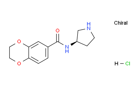 CAS No. 1353999-43-5, (R)-N-(Pyrrolidin-3-yl)-2,3-dihydrobenzo[b][1,4]dioxine-6-carboxamide hydrochloride