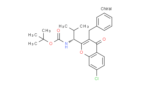 CAS No. 618430-24-3, (R)-tert-Butyl (1-(3-benzyl-7-chloro-4-oxo-4H-chromen-2-yl)-2-methylpropyl)carbamate