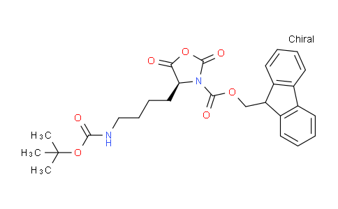 CAS No. 125814-22-4, (S)-(9H-Fluoren-9-yl)methyl 4-(4-((tert-butoxycarbonyl)amino)butyl)-2,5-dioxooxazolidine-3-carboxylate