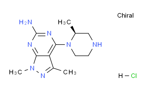 CAS No. 1616415-41-8, (S)-1,3-Dimethyl-4-(2-methylpiperazin-1-yl)-1H-pyrazolo[3,4-d]pyrimidin-6-amine hydrochloride