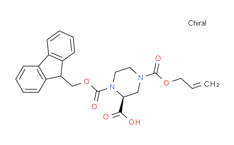 CAS No. 915707-71-0, (S)-1-(((9H-Fluoren-9-yl)methoxy)carbonyl)-4-((allyloxy)carbonyl)piperazine-2-carboxylic acid