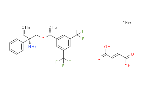 CAS No. 1214741-14-6, (S)-1-((R)-1-(3,5-Bis(trifluoromethyl)phenyl)ethoxy)-2-phenylbut-3-en-2-amine fumarate