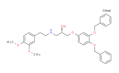 CAS No. 782436-39-9, (S)-1-(3,4-Bis(benzyloxy)phenoxy)-3-((3,4-dimethoxyphenethyl)amino)propan-2-ol