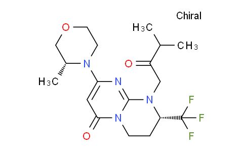 CAS No. 1523404-29-6, (S)-1-(3-Methyl-2-oxobutyl)-8-((R)-3-methylmorpholino)-2-(trifluoromethyl)-3,4-dihydro-1H-pyrimido[1,2-a]pyrimidin-6(2H)-one