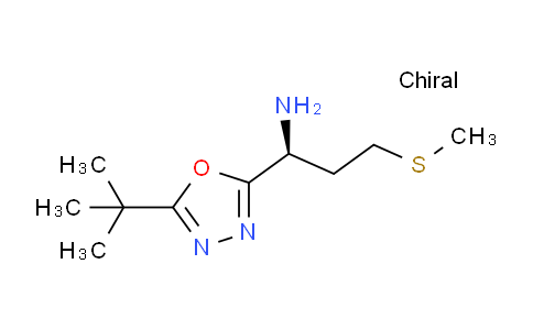 CAS No. 1351397-95-9, (S)-1-(5-(tert-Butyl)-1,3,4-oxadiazol-2-yl)-3-(methylthio)propan-1-amine