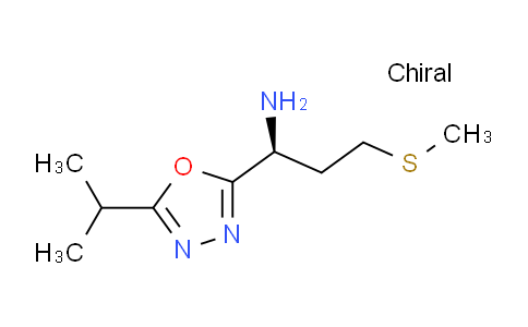 CAS No. 1351397-88-0, (S)-1-(5-Isopropyl-1,3,4-oxadiazol-2-yl)-3-(methylthio)propan-1-amine