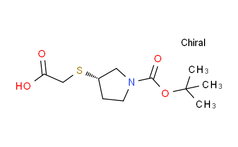 CAS No. 1353994-43-0, (S)-2-((1-(tert-Butoxycarbonyl)pyrrolidin-3-yl)thio)acetic acid