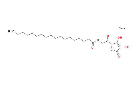 CAS No. 10605-09-1, (S)-2-((R)-3,4-Dihydroxy-5-oxo-2,5-dihydrofuran-2-yl)-2-hydroxyethyl stearate