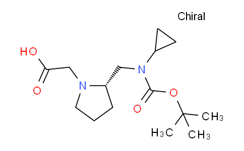 CAS No. 1354015-71-6, (S)-2-(2-(((tert-Butoxycarbonyl)(cyclopropyl)amino)methyl)pyrrolidin-1-yl)acetic acid
