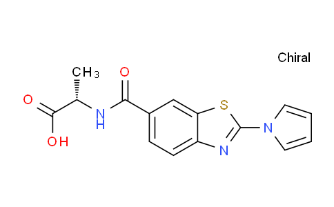 CAS No. 1291831-57-6, (S)-2-(2-(1H-Pyrrol-1-yl)benzo[d]thiazole-6-carboxamido)propanoic acid