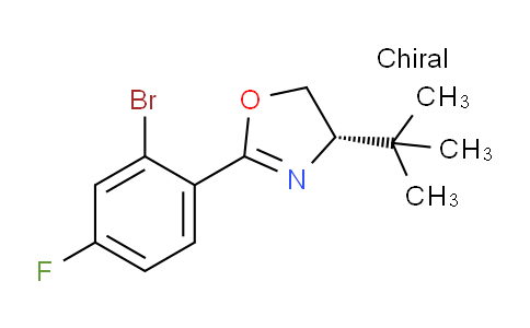 CAS No. 1620784-34-0, (S)-2-(2-Bromo-4-fluorophenyl)-4-(tert-butyl)-4,5-dihydrooxazole