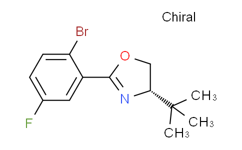 CAS No. 1620784-45-3, (S)-2-(2-Bromo-5-fluorophenyl)-4-(tert-butyl)-4,5-dihydrooxazole