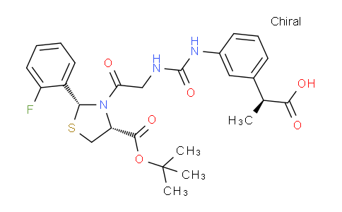 CAS No. 153242-02-5, (S)-2-(3-(3-(2-((2R,4R)-4-(tert-Butoxycarbonyl)-2-(2-fluorophenyl)thiazolidin-3-yl)-2-oxoethyl)ureido)phenyl)propanoic acid