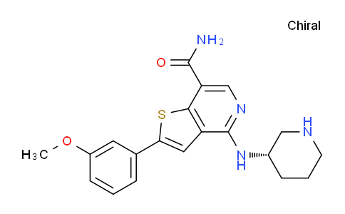 CAS No. 912366-74-6, (S)-2-(3-Methoxyphenyl)-4-(piperidin-3-ylamino)thieno[3,2-c]pyridine-7-carboxamide