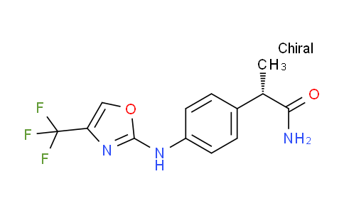 CAS No. 1217896-25-7, (S)-2-(4-((4-(Trifluoromethyl)oxazol-2-yl)amino)phenyl)propanamide