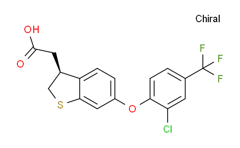 CAS No. 1022979-27-6, (S)-2-(6-(2-Chloro-4-(trifluoromethyl)phenoxy)-2,3-dihydrobenzo[b]thiophen-3-yl)acetic acid