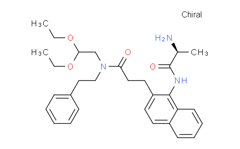 CAS No. 1222068-70-3, (S)-3-(1-(2-Aminopropanamido)naphthalen-2-yl)-N-(2,2-diethoxyethyl)-N-phenethylpropanamide