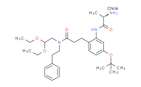 CAS No. 1222068-59-8, (S)-3-(2-(2-Aminopropanamido)-4-(tert-butoxy)phenyl)-N-(2,2-diethoxyethyl)-N-phenethylpropanamide