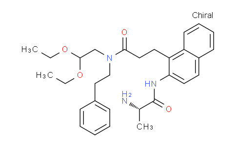 CAS No. 1222068-69-0, (S)-3-(2-(2-Aminopropanamido)naphthalen-1-yl)-N-(2,2-diethoxyethyl)-N-phenethylpropanamide