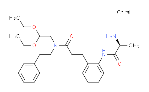CAS No. 1222068-66-7, (S)-3-(2-(2-Aminopropanamido)phenyl)-N-(2,2-diethoxyethyl)-N-phenethylpropanamide