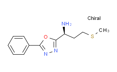 CAS No. 1351397-89-1, (S)-3-(Methylthio)-1-(5-phenyl-1,3,4-oxadiazol-2-yl)propan-1-amine