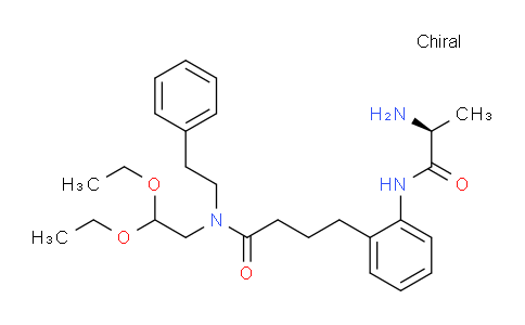 CAS No. 1222068-67-8, (S)-4-(2-(2-Aminopropanamido)phenyl)-N-(2,2-diethoxyethyl)-N-phenethylbutanamide