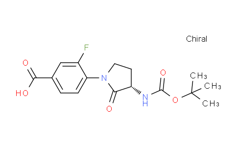 CAS No. 811788-89-3, (S)-4-(3-((tert-Butoxycarbonyl)amino)-2-oxopyrrolidin-1-yl)-3-fluorobenzoic acid