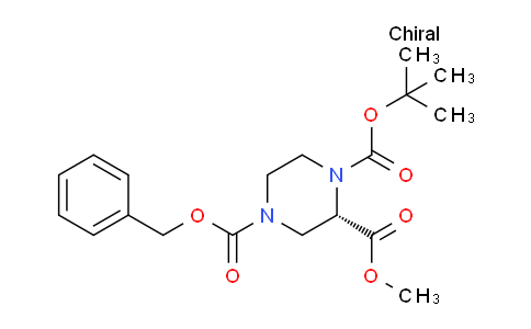 CAS No. 1313278-42-0, (S)-4-Benzyl 1-tert-butyl 2-methyl piperazine-1,2,4-tricarboxylate