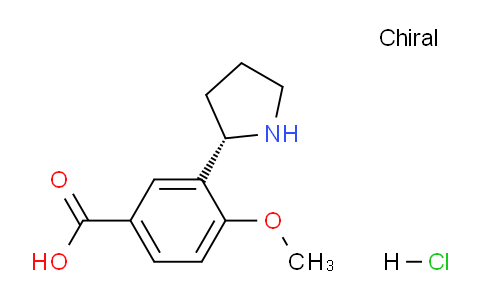 CAS No. 1391419-55-8, (S)-4-Methoxy-3-(pyrrolidin-2-yl)benzoic acid hydrochloride
