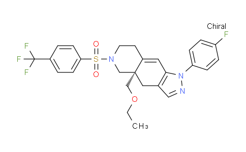 CAS No. 1956435-30-5, (S)-4A-(ethoxymethyl)-1-(4-fluorophenyl)-6-((4-(trifluoromethyl)phenyl)sulfonyl)-4,4a,5,6,7,8-hexahydro-1H-pyrazolo[3,4-g]isoquinoline