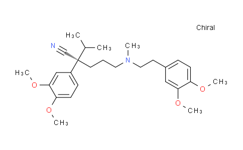 CAS No. 36622-29-4, (S)-5-((3,4-Dimethoxyphenethyl)(methyl)amino)-2-(3,4-dimethoxyphenyl)-2-isopropylpentanenitrile