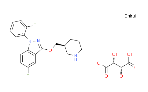 CAS No. 1050210-94-0, (S)-5-Fluoro-1-(2-fluorophenyl)-3-(piperidin-3-ylmethoxy)-1H-indazole (2R,3R)-2,3-dihydroxysuccinate